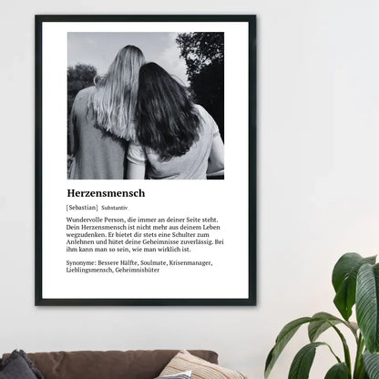 Herzensmensch Definitionsposter - Personalisierbar