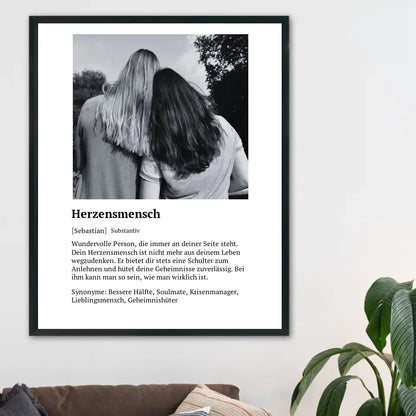 Herzensmensch Definitionsposter - Personalisierbar