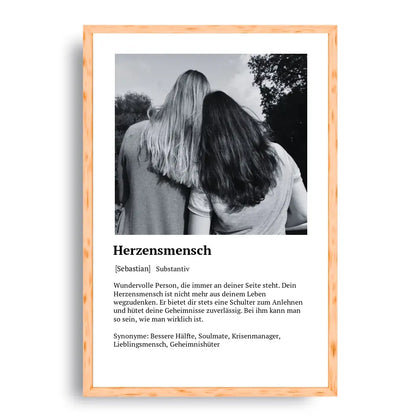 Herzensmensch Definitionsposter - Personalisierbar