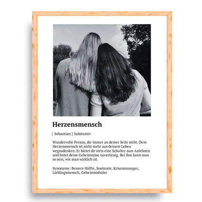 Herzensmensch Definitionsposter - Personalisierbar