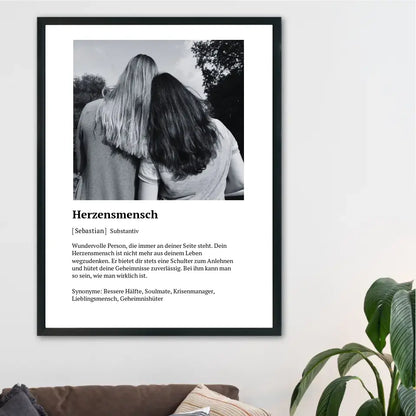 Herzensmensch Definitionsposter - Personalisierbar