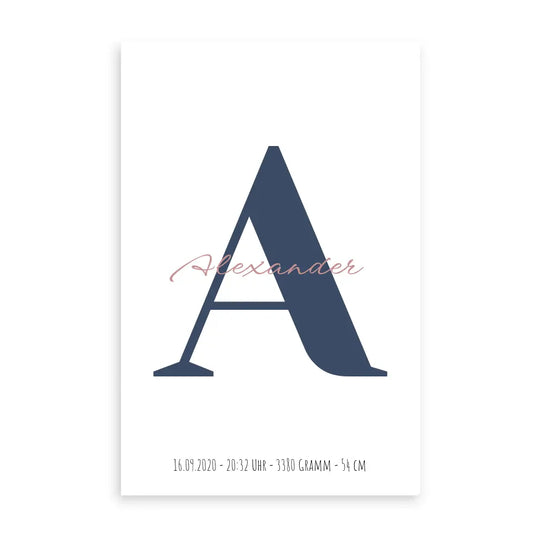 Buchstabe mit Name - Personalisiertes Poster