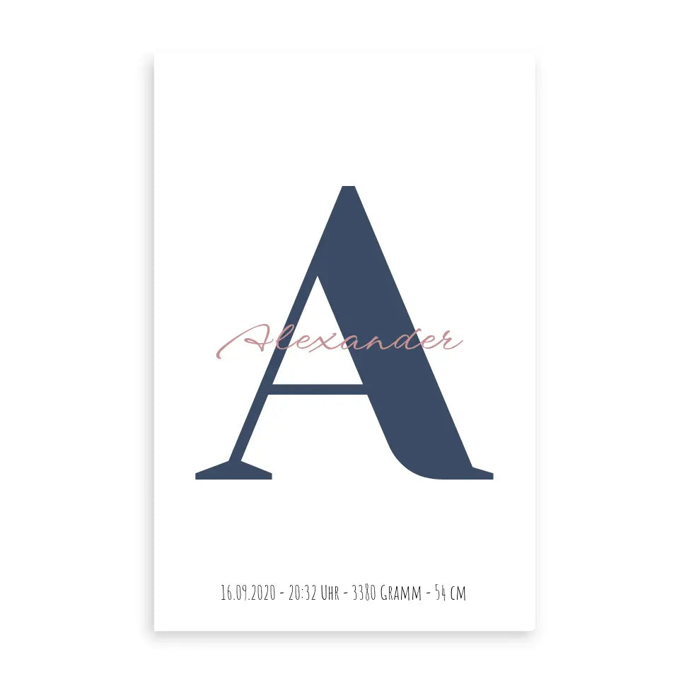 Buchstabe mit Name - Personalisiertes Poster