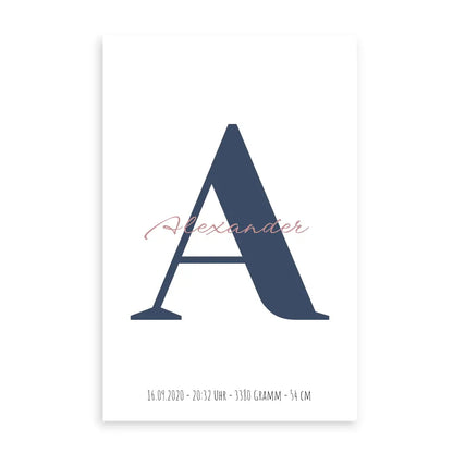 Buchstabe mit Name - Personalisiertes Poster