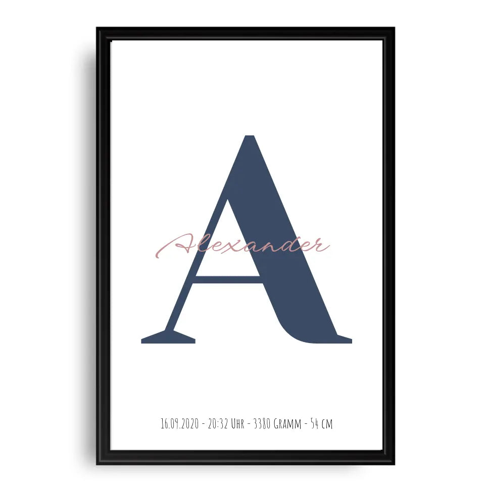 Buchstabe mit Name - Personalisiertes Poster