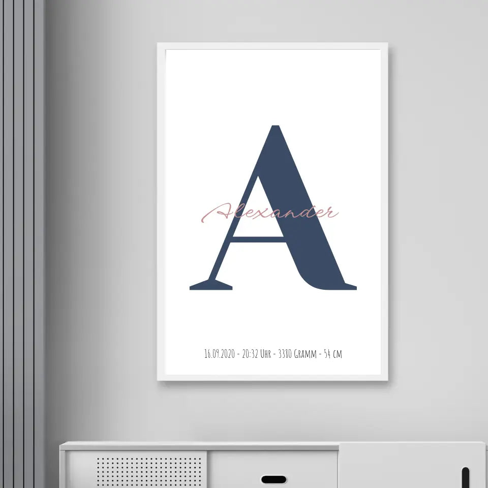 Buchstabe mit Name - Personalisiertes Poster