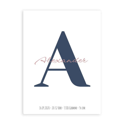 Buchstabe mit Name - Personalisiertes Poster