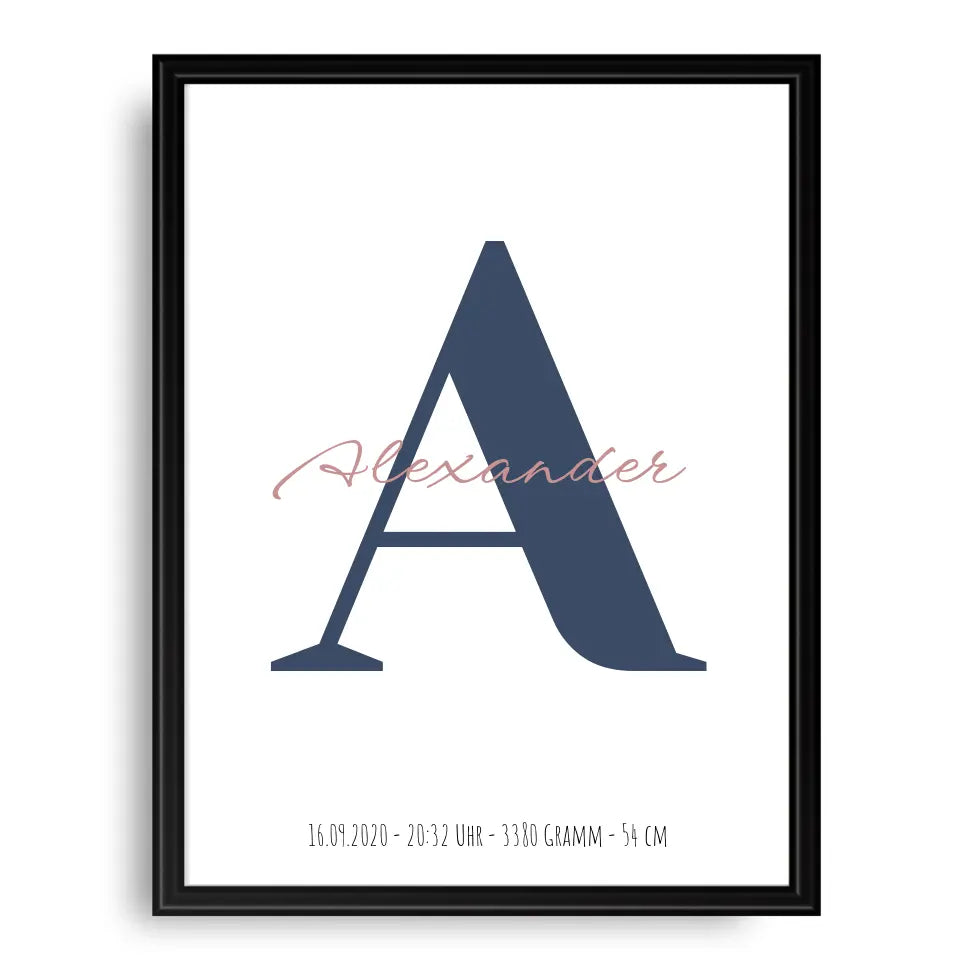 Buchstabe mit Name - Personalisiertes Poster
