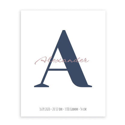 Buchstabe mit Name - Personalisiertes Poster