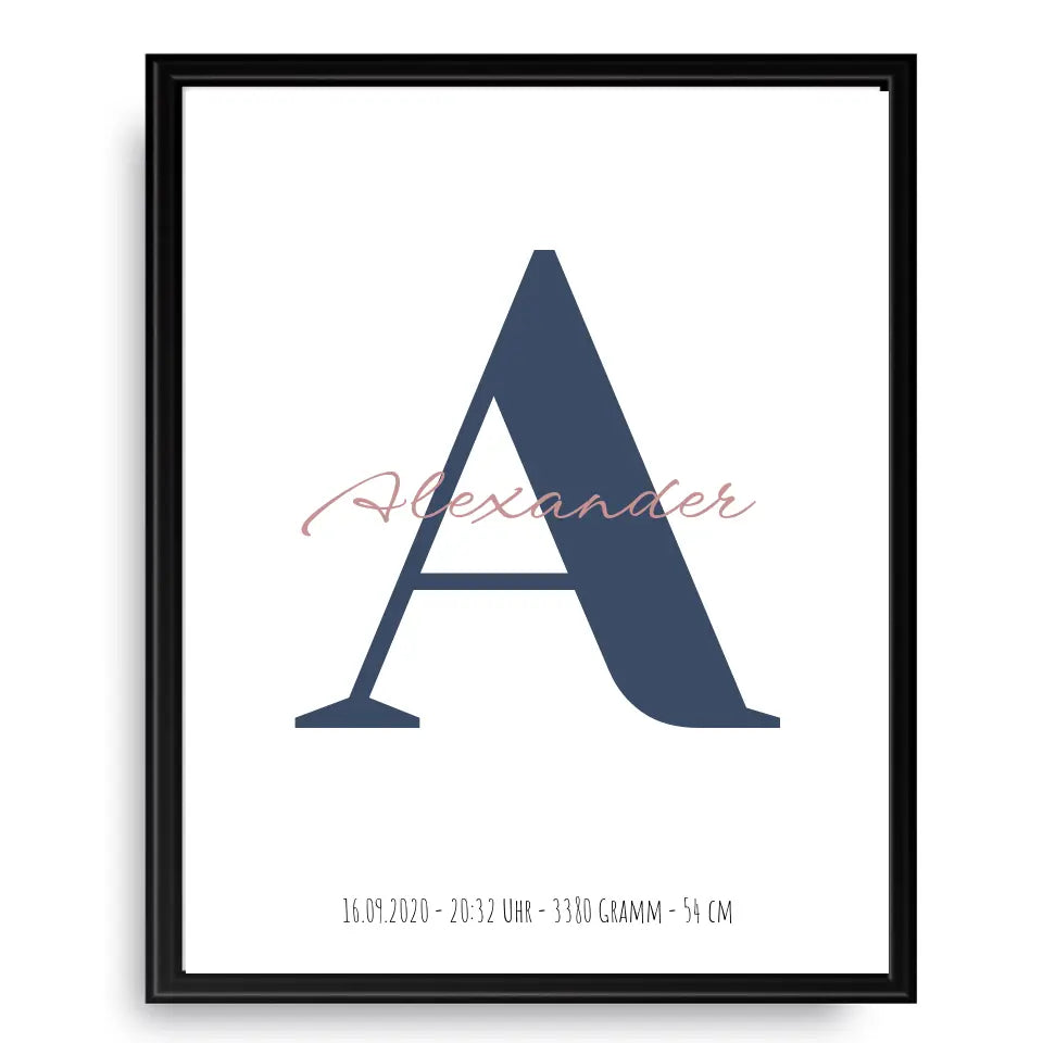 Buchstabe mit Name - Personalisiertes Poster