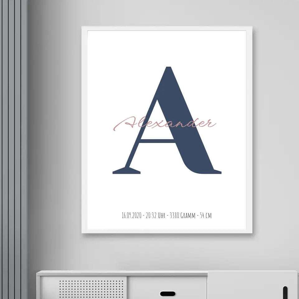 Buchstabe mit Name - Personalisiertes Poster