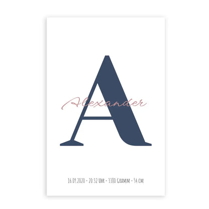 Buchstabe mit Name - Personalisiertes Poster