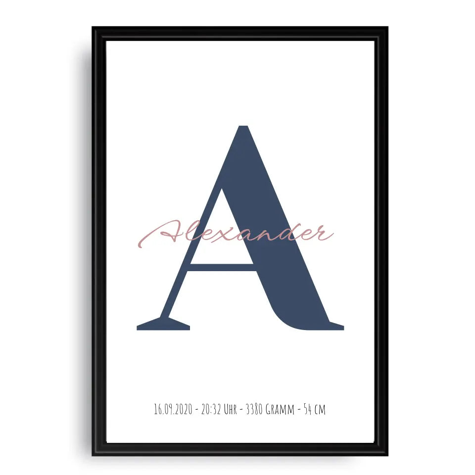 Buchstabe mit Name - Personalisiertes Poster