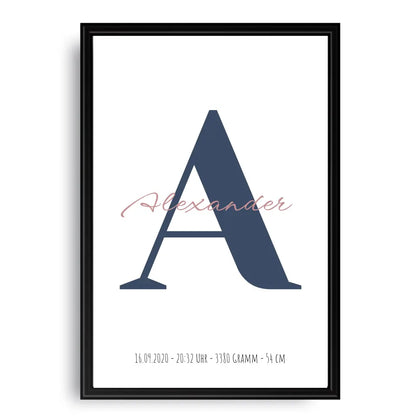 Buchstabe mit Name - Personalisiertes Poster
