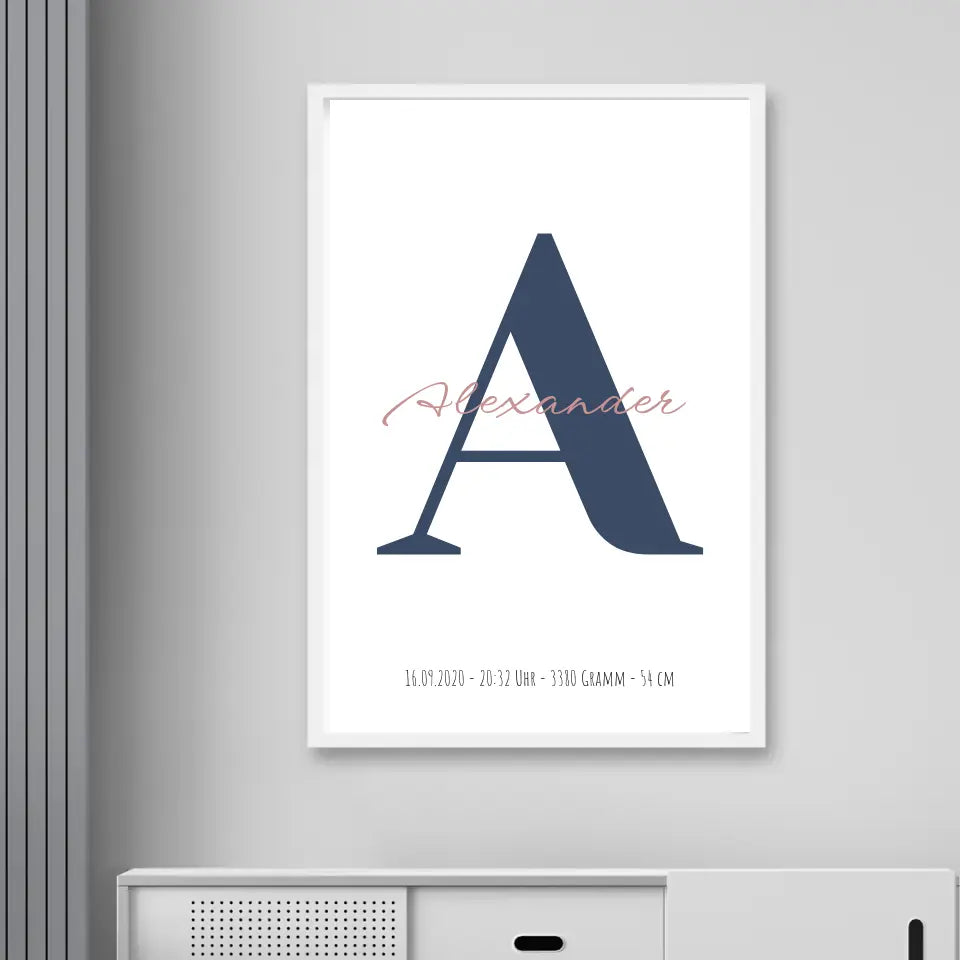 Buchstabe mit Name - Personalisiertes Poster