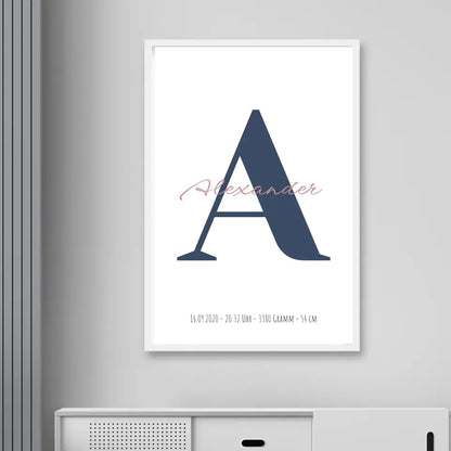 Buchstabe mit Name - Personalisiertes Poster