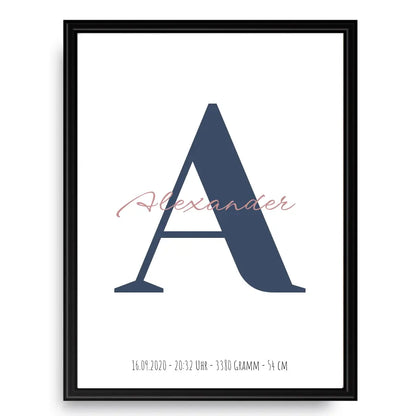 Buchstabe mit Name - Personalisiertes Poster