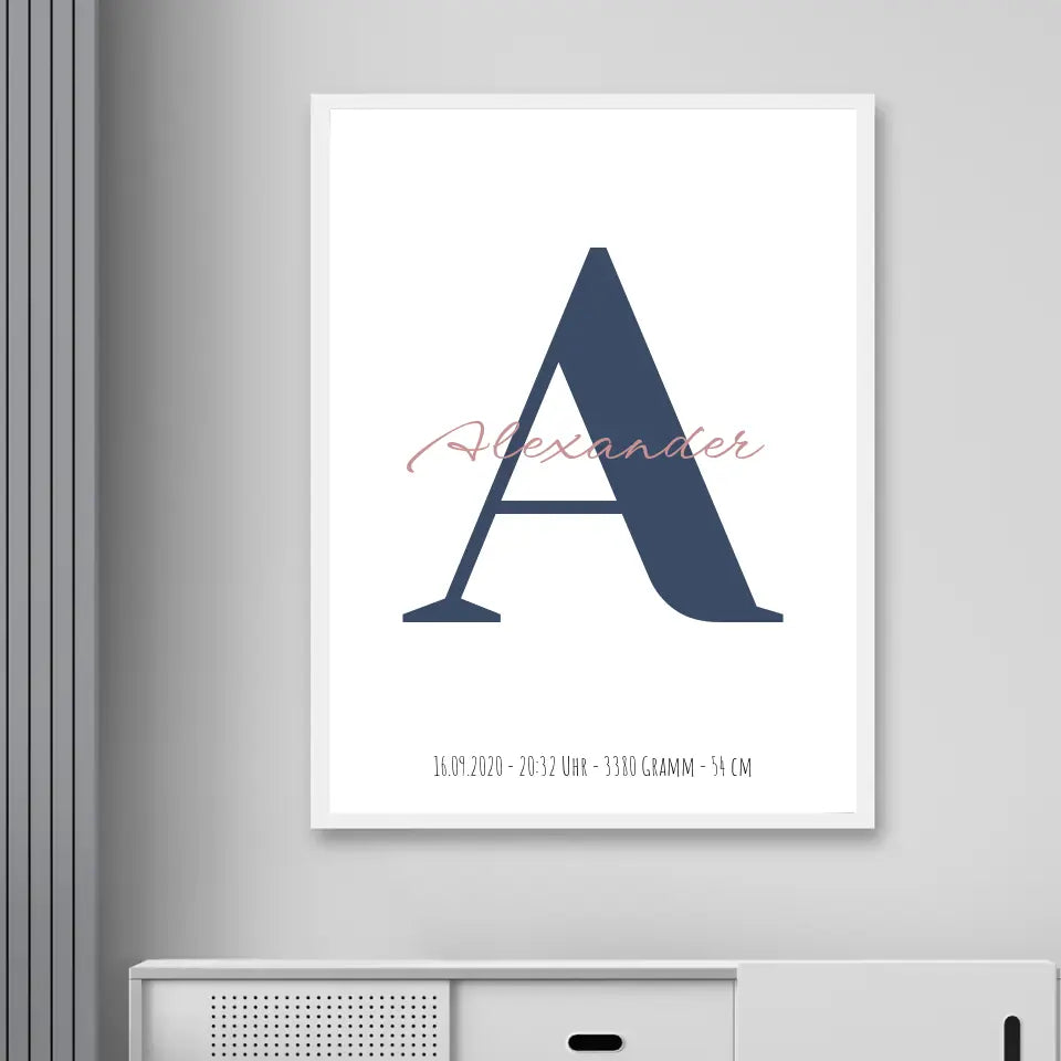 Buchstabe mit Name - Personalisiertes Poster