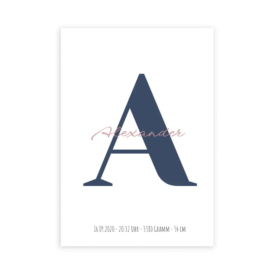 Buchstabe mit Name - Personalisiertes Poster