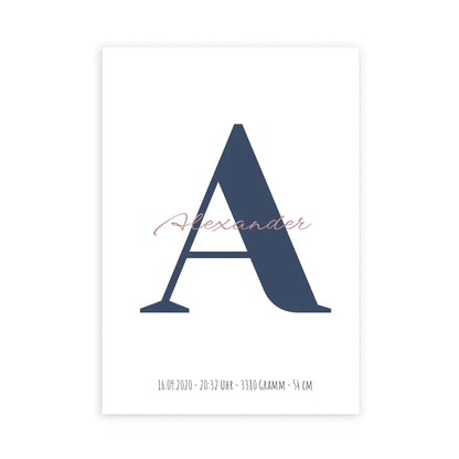 Buchstabe mit Name - Personalisiertes Poster