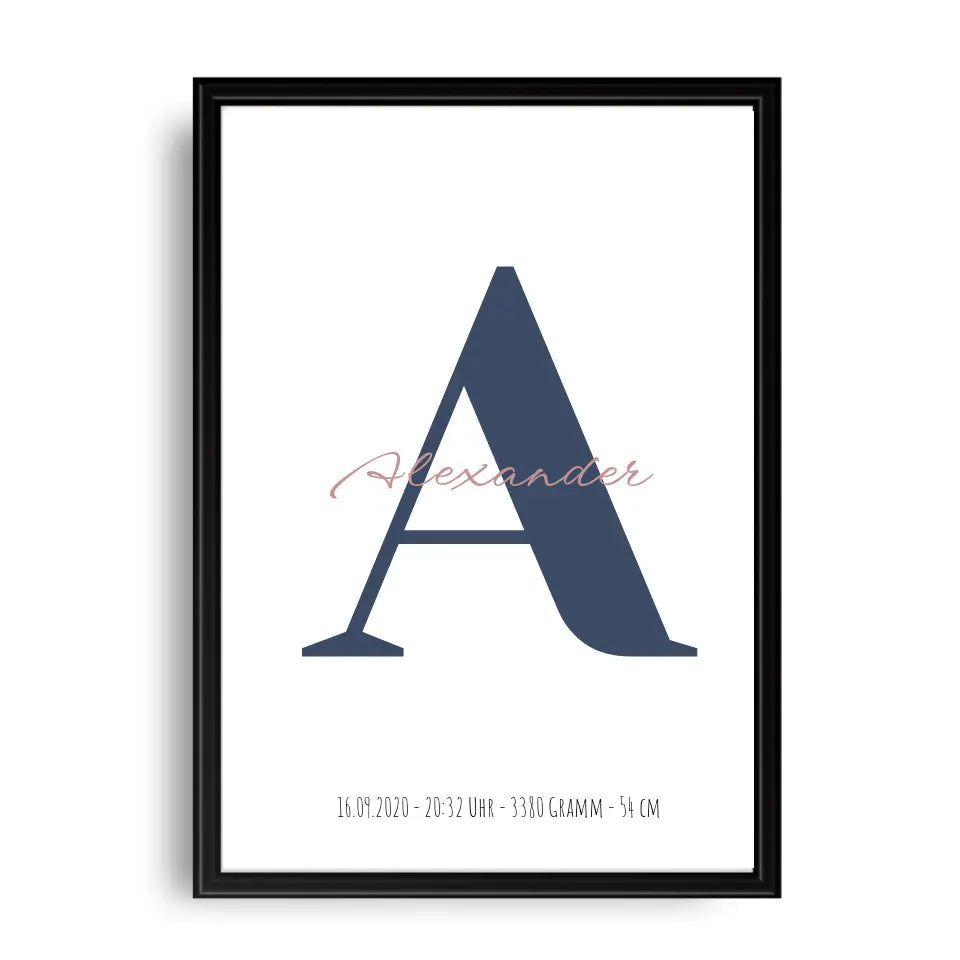 Buchstabe mit Name - Personalisiertes Poster