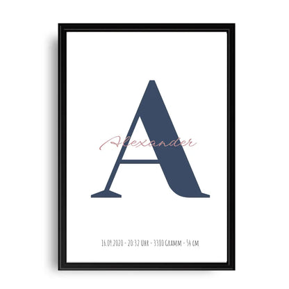 Buchstabe mit Name - Personalisiertes Poster