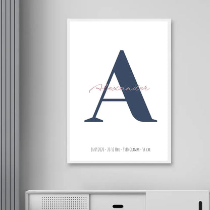 Buchstabe mit Name - Personalisiertes Poster