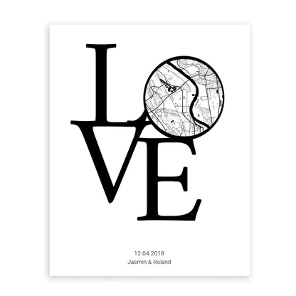 LOVE Poster Karte - Personalisiert mit Namen copy
