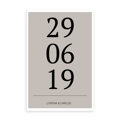 Horizontal Datum Poster - Personalisiert mit Namen