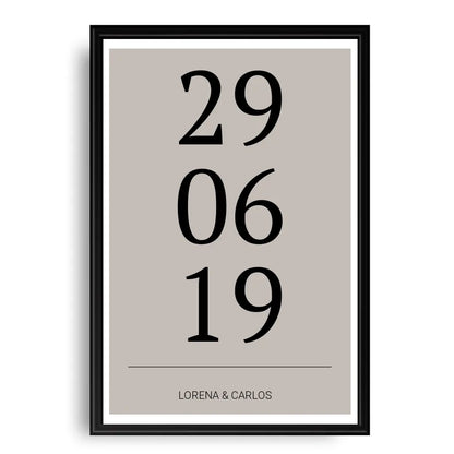 Horizontal Datum Poster - Personalisiert mit Namen