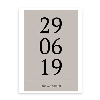Horizontal Datum Poster - Personalisiert mit Namen