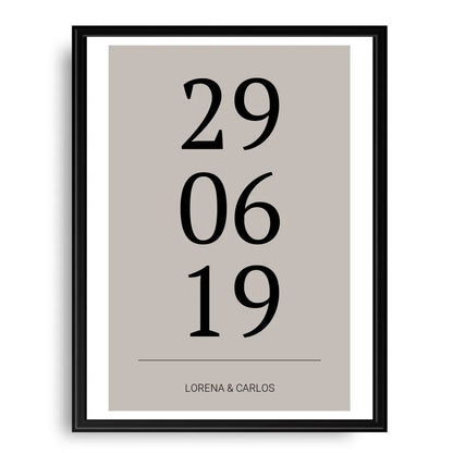 Horizontal Datum Poster - Personalisiert mit Namen