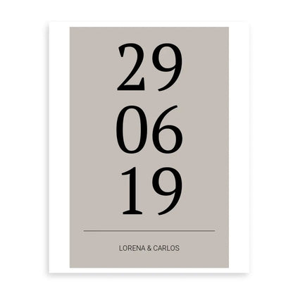 Horizontal Datum Poster - Personalisiert mit Namen