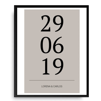 Horizontal Datum Poster - Personalisiert mit Namen