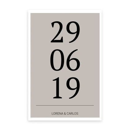 Horizontal Datum Poster - Personalisiert mit Namen