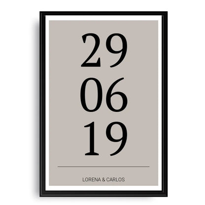 Horizontal Datum Poster - Personalisiert mit Namen