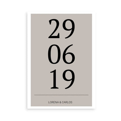Horizontal Datum Poster - Personalisiert mit Namen