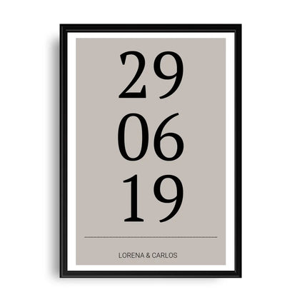 Horizontal Datum Poster - Personalisiert mit Namen