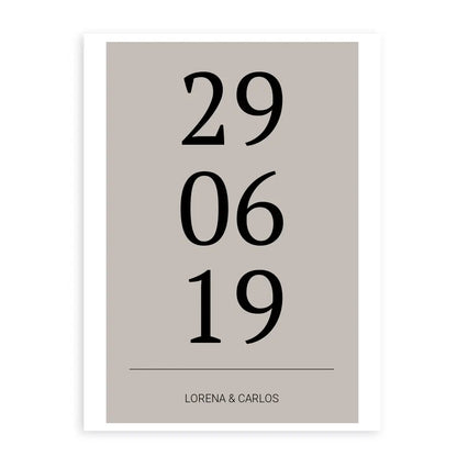 Horizontal Datum Poster - Personalisiert mit Namen