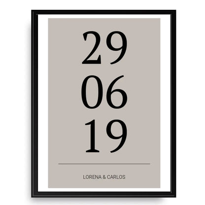 Horizontal Datum Poster - Personalisiert mit Namen