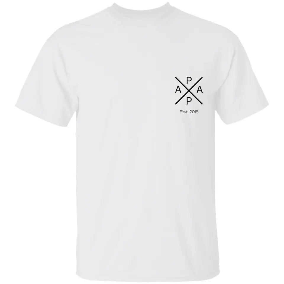 Papa T-Shirt - Personalisiert mit bis 5 Namen