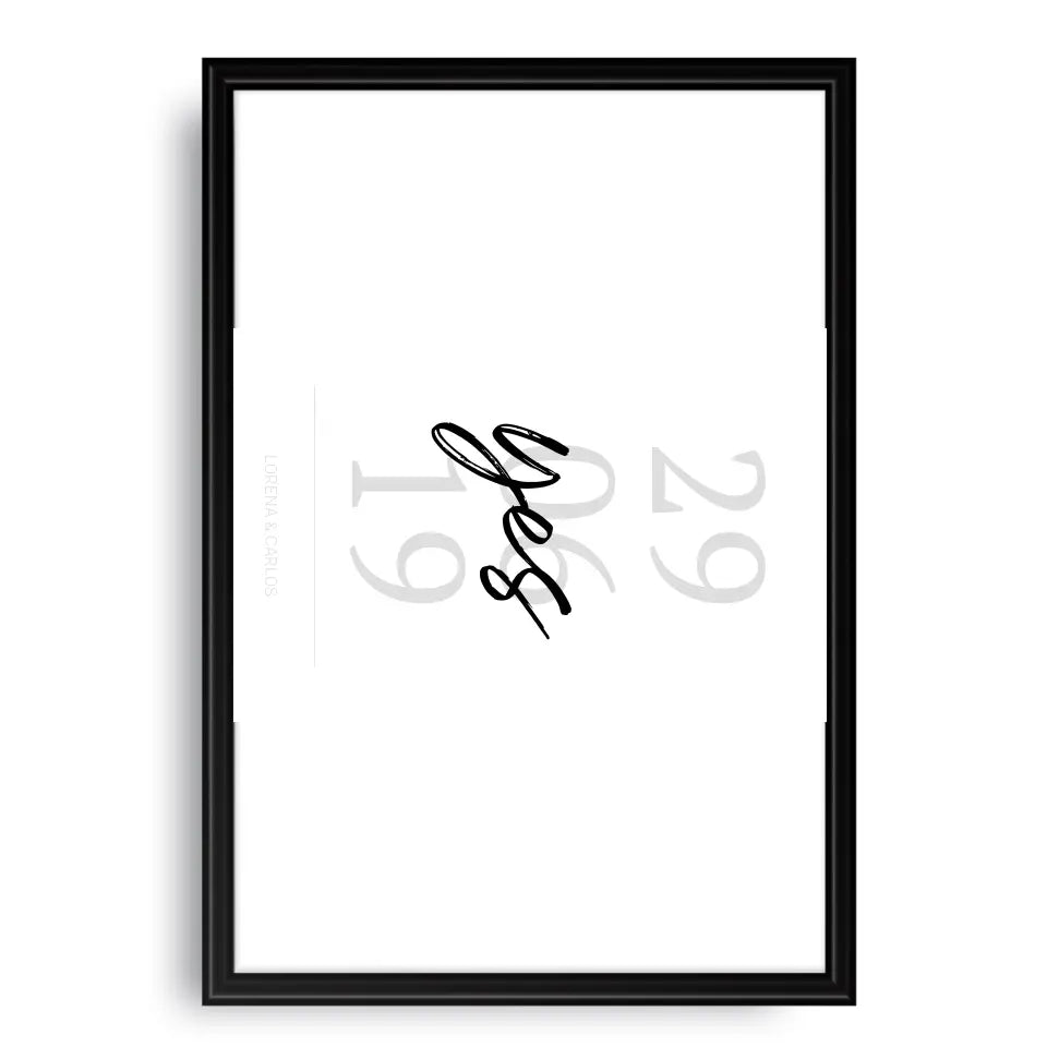 "Yes" Poster - Personalisiert mit Namen und Datum