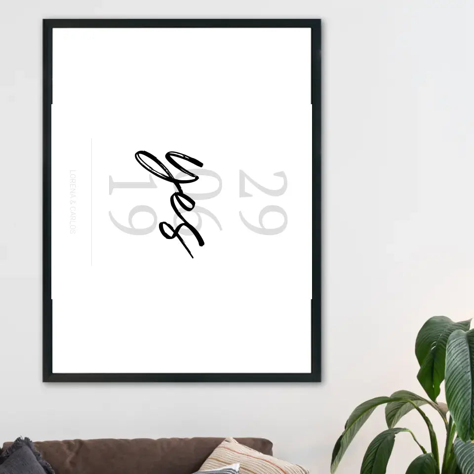 "Yes" Poster - Personalisiert mit Namen und Datum