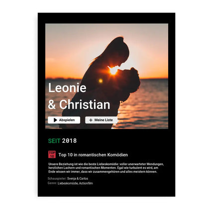 Liebesfilm - Personalisiertes Poster mit Foto