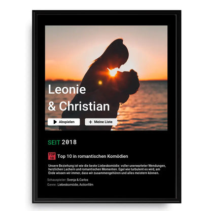 Liebesfilm - Personalisiertes Poster mit Foto
