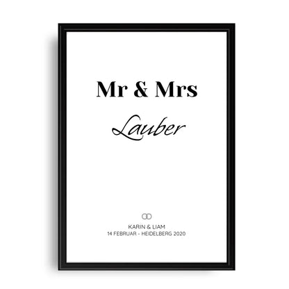 Mr & Mrs - Personalisiertes Poster