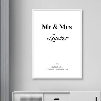 Mr & Mrs - Personalisiertes Poster