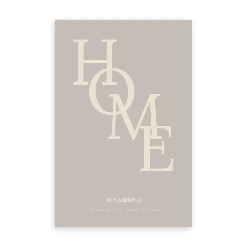 Home Poster - Personalisiert mit Namen der Familie