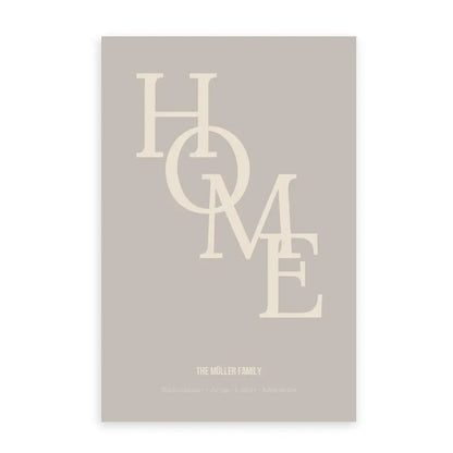 Home Poster - Personalisiert mit Namen der Familie