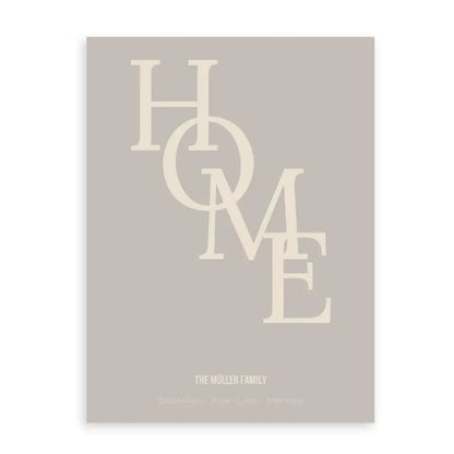 Home Poster - Personalisiert mit Namen der Familie